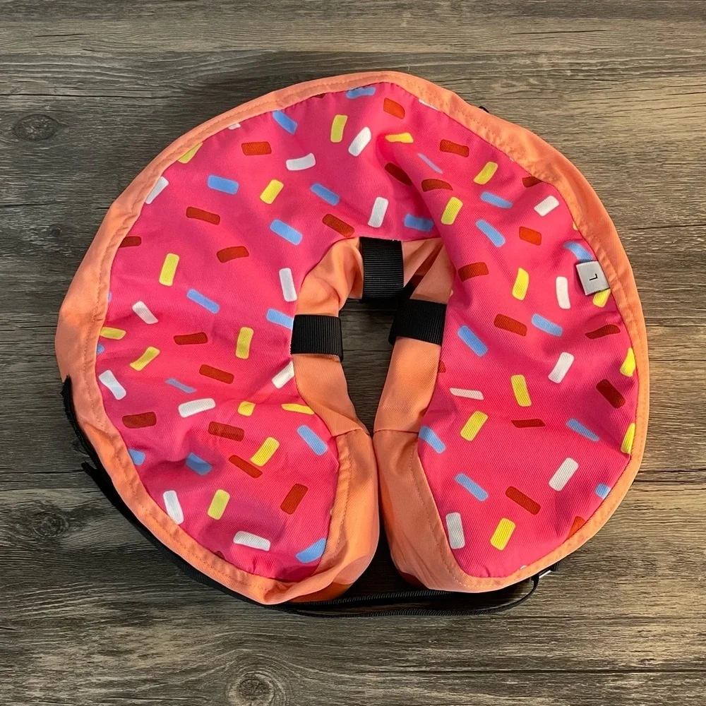 Inflatable adjustable Dog Cone Collar. Size L Soft Cone Collar for Dog donut